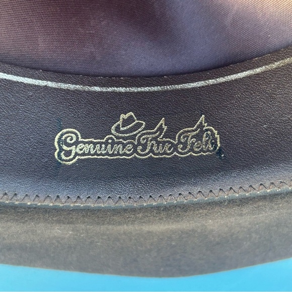 Scala Genuine Fur Felt Fedora Hat 7 1/8(57cm)Made in USA Classic Brown w/Feather - Picture 9 of 14